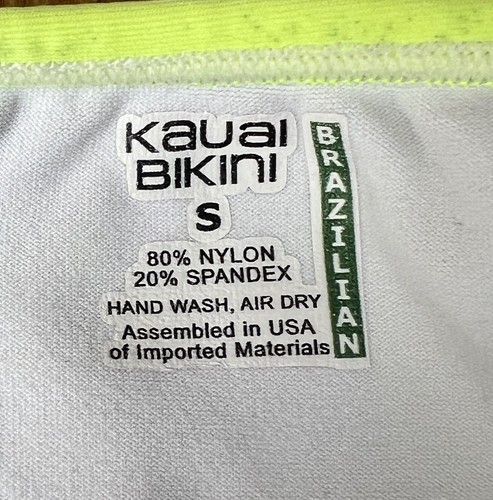 BIKINI KAUAI ~ KB Braguita de Bikini Corte Brasileño ~ Amarillo Neón ~ Talla Pequeña - Imagen 3 de 6