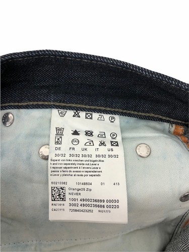 Hugo Boss Orange25 Zip Regular Fit Jeans Mens 30 x 32 Distressed Dark Wash EUC - Imagen 11 de 12