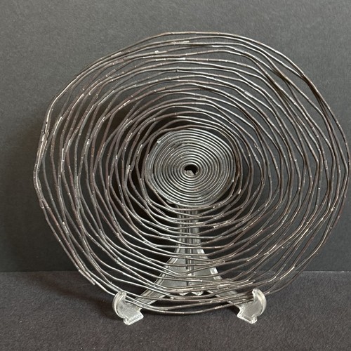 Decorative Black Bowl Brutalist Metal Wire Basket Rustic Decor Console 14” - Picture 4 of 7