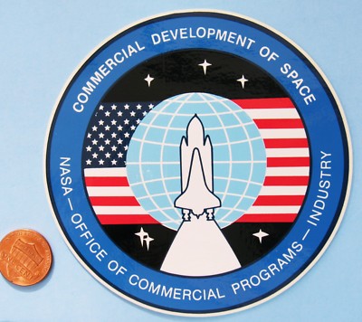 NASA STICKER vtg Office of COMMERCIAL PROGRAMS - INDUSTRY / Development of SPACE