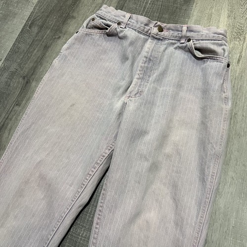 VTG Lee Riders Womans Sun Faded Pink/Purple Striped High Waisted 80s Mom Jeans - Picture 3 of 7