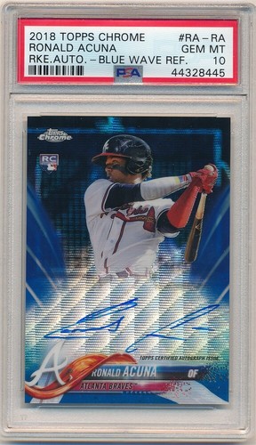 Carte Topps Fire Ronald Acuña Jr. #109 RC Gold Minted 2019 – Quasi Neuve
