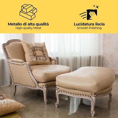 Chiodini Per Tappezzeria 30 Pz - Testa Piana Decorativa Bronzo, 11x17mm - Foto 11