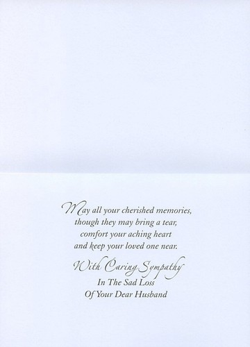 With Deepest Sympathy In The Loss Of Your Husband- Sympathy Greeting Card -01918 - Picture 2 of 2