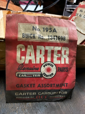 VINTAGE BUICK NO. 195A 1341598 CARBURETOR GASKET REBUILD REPAIR