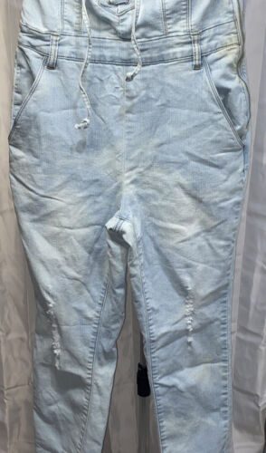 VENUS Lace Up Blue Denim Jumpsuit size 8 Zip Up EUC Very Cute See Pics - Picture 2 of 10