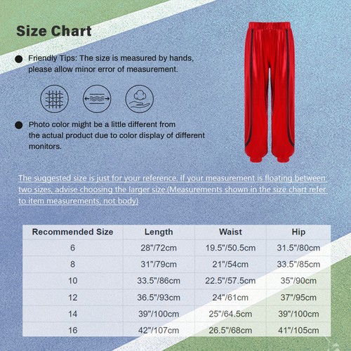 Girls Shiny Metallic Dance Pants Hip Hop Jazz Performance Trousers Dancewear - Picture 33 of 36