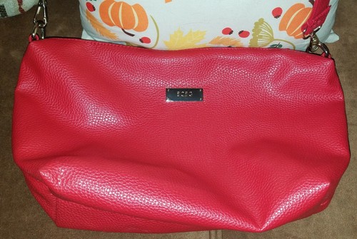 BCBG Paris Red Gold Purse Pebbled Leather Adjustable Shoulder Satchel Bag NWOT - Picture 9 of 9