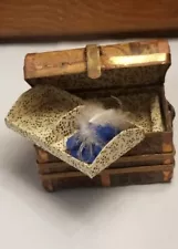 Vintage Artisan dollhouse miniature Trunk Chest W/ Inserts 