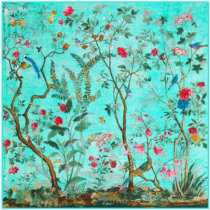 Women Vintage Pink Horse Flower Paint Scarf Big Square Head Shawl Wraps 51"*51" Women Vintage Pink Horse Flower Paint Scarf Big Square Head Shawl Wraps 51"*51"