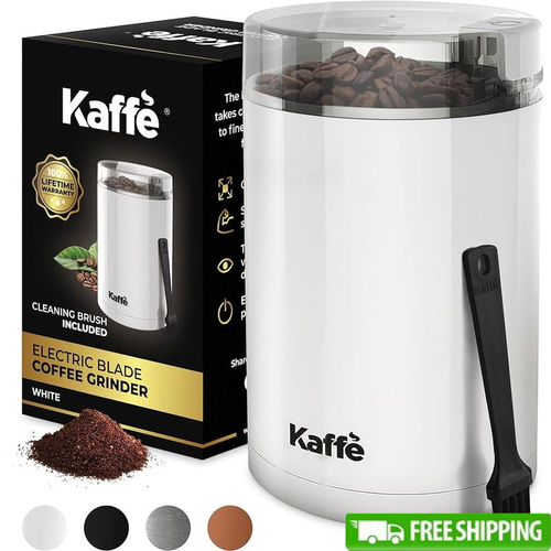 Electric Coffee Grinder One-Touch W/ Cleaning Brush Fresh Coffee at Home New