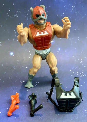 Vintage HeMan MOTU Masters Universe Figure: Soft Head Zodac Black & Red Complete