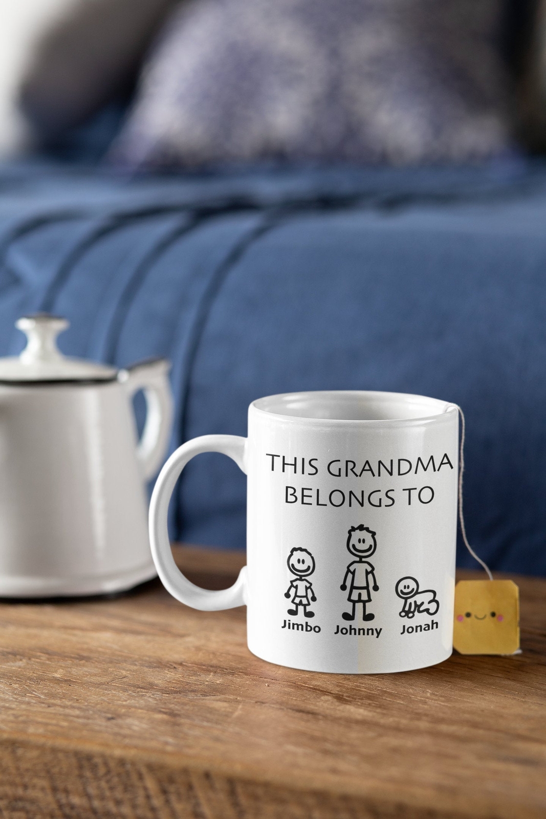 This Grandma Belongs To Mug Stick Figure Family Personalized Grandkids Names
