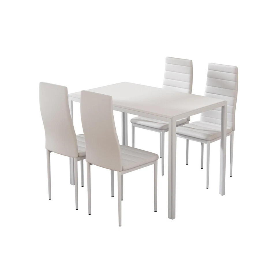 Artiss Dining Chairs Table Dining Set 4 Kitchen Chair Set of 5 Wooden Top White - image 2 of 4