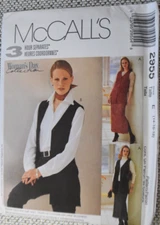 McCall's Pattern 2955 Misses/Petite Unlined Vest Pants Skirt Sz 14 16 18 Uncut