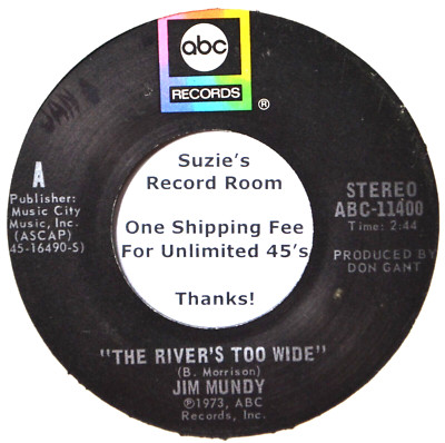 Jim Mundy The River's Too Wide / Run Away Country Strong VG 45 7'' Vinyl COUPONS!