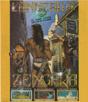 VTG 1987 L'Anneau de Zengara Original French Print Ad UBI Game Art 21x28cm TLT45