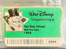 WDI Imagineering Disney ID Badge Series Hat Box Ghost LE Pin HTF