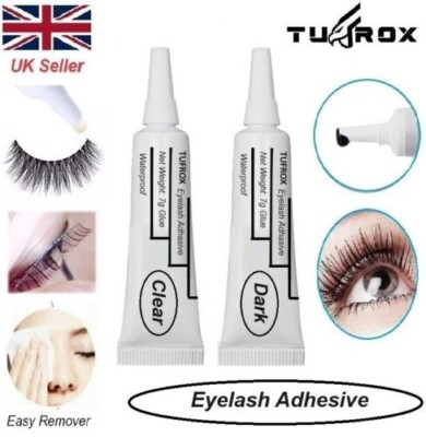 3 x Wimpernkleber klar wasserfest stark haftend Make-up Falsche 2 Wimpernkleber