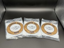 3 rolls of 5/32  EDCO BLACK BACK COPPER FOIL for Stained Glass - New Stock