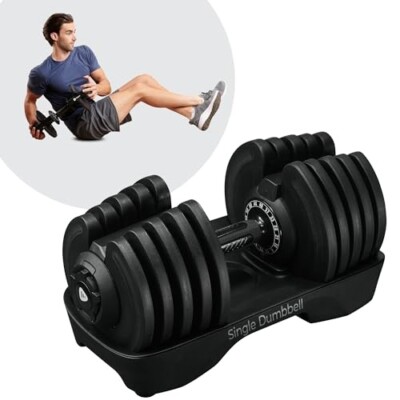 Lifepro 6-in-1 Adjustable Dumbbells, Compact Quick Weight Set/Single, Full Body