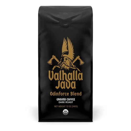 Death Wish Coffee Valhalla Java Dark Roast Ground Coffee 12 Oz Bold & Intense...