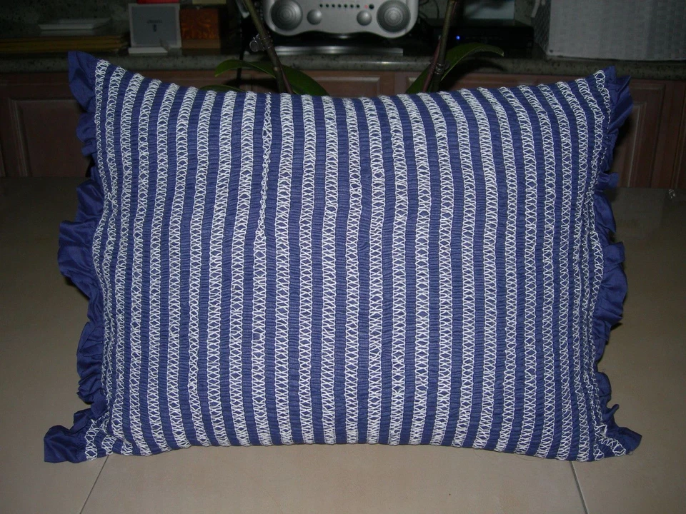 DKNY ~ SAUCE FLORECIENTE ~ JUEGO DE ALMOHADA EDREDÓN REINA ÍNDIGO 7 PIEZAS NUEVO EN PAQUETE Foto 3 de 3