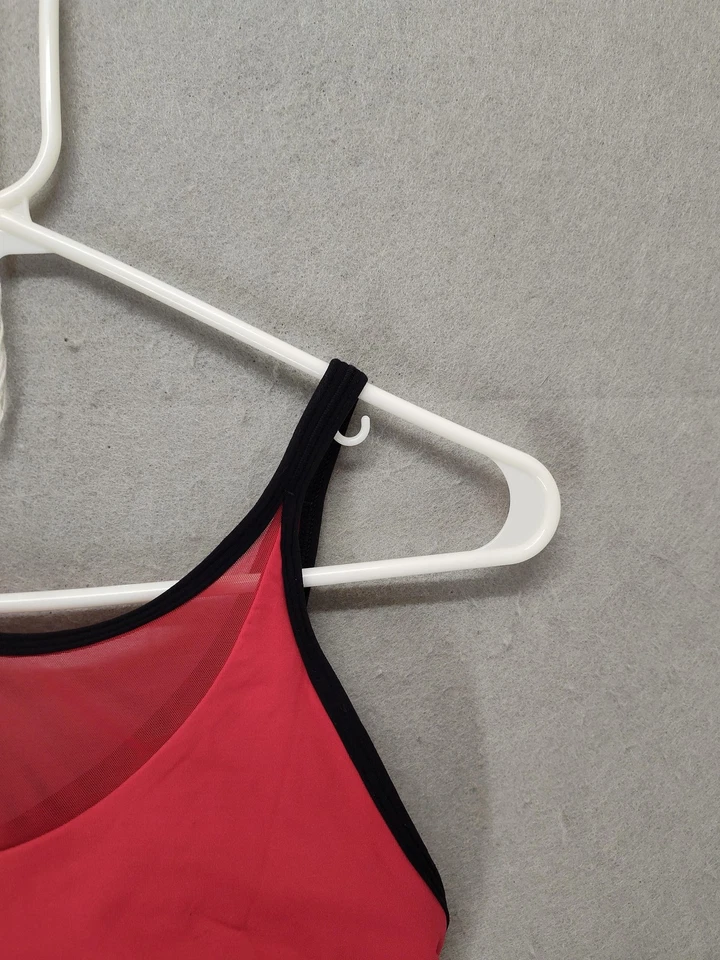 Lululemon Sports Bra Womens 4 Pink Black Sheer Mesh Strappy Back Yoga Athletic - Image 3 of 4