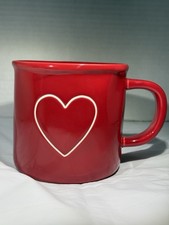 Rae Dunn Red Ceramic Large Coffee Mug Heart
