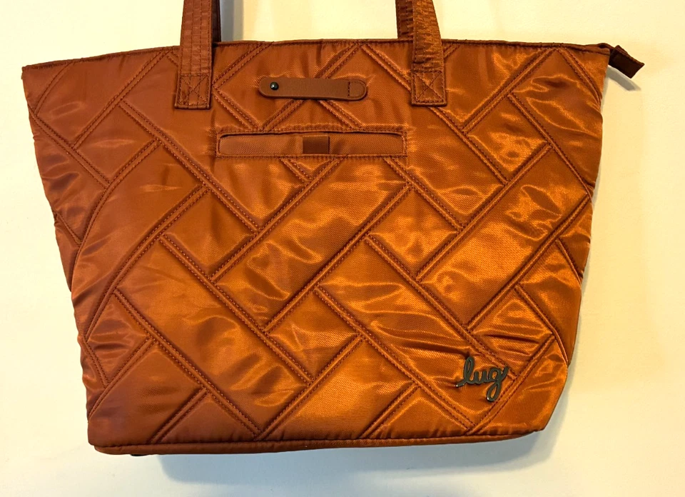 Bolso de Viaje Lug Skyliner Bolso RFID Cartera Trolley Manga Cobre Marrón EXCELENTE Foto 2 de 4