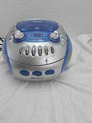 Memorex CD/Cassette/AM-FM Boombox Stereo MP3226 Clear Blue 
