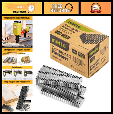 25 Gauge 1-Inch Crown Corrugated Staples 1/4-Inch Length for Pneumatic Tools - 2