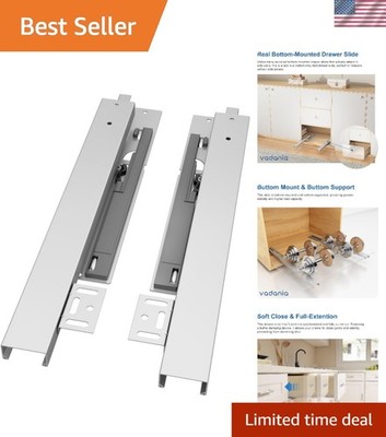 Heavy-Duty 20'' Soft Close Undermount Drawer Slides - Invisible Design, 2-Pack