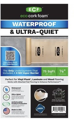 75sq ft NEW 3' x 25'x 3.2 mm Waterproof Premium Plus Underlayment Plank Laminate