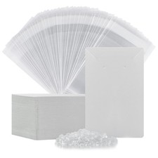 Earring Cards, Set Making Supplies 1 Count Pack of 100 , ZK100-White