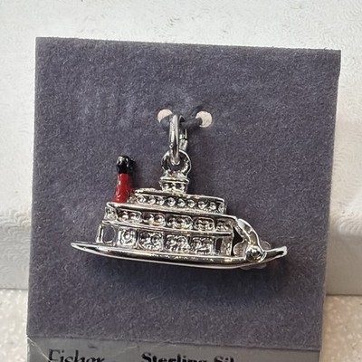 Fisher LeStage Sterling Silver Paddle Boat Steam Boat Charm