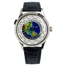 Patek Philippe World Time 18kt White Gold Grand Feu Cloisonne Enamel Dial 523...