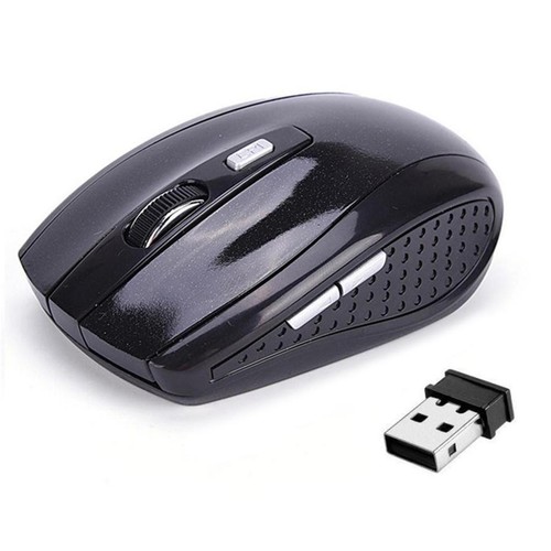 2,4 GHz kabellose optische Maus USB 2.0 Empfänger 6 Tasten 1800 dpi für PC schwarz - Bild 3 von 7