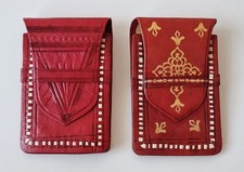 Pair of Leather Cigarette Pouches - Gold Arrow Vintage Original, NEW Circa 1950/60