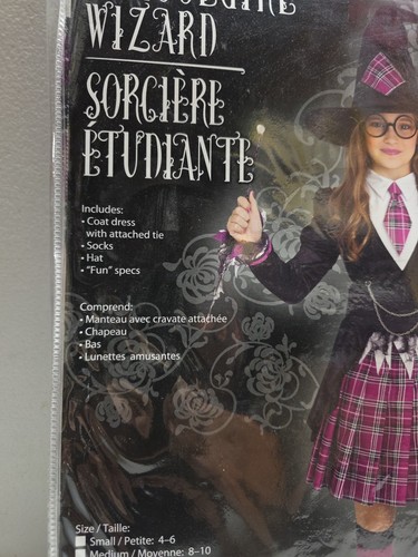 Fun World School Girl Wizard Costume! 4 Pcs Large 12-14 Sealed New! 5โ ๐๐ - Picture 3 of 6