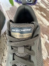 Skechers Men  s Lite-Weight Walking Shoes Memory Foam Sneakers Size 9 Olive Gray