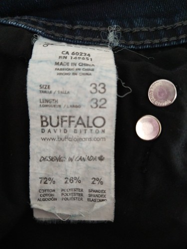 Buffalo David Bitton Jeans Mens 33x32 Blue Denim straight leg #369 - Picture 6 of 6