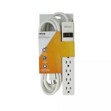 6-Outlet Power Strip with Sliding Safety Covers and Circuit Breaker 8 Ft. Power