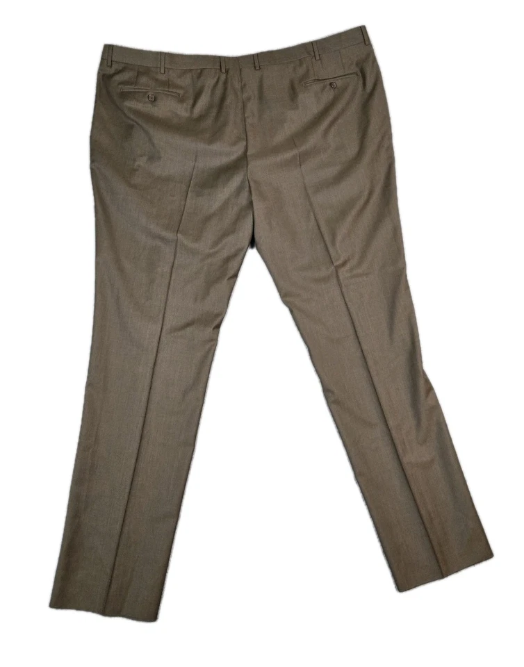 Santorelli *NWOT* Tobacco Brown Luxury Serge Romeo Pants Size 54 Unfinished Hem - Image 2 of 4