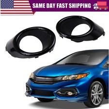 Front Fog Lamp Cover Trim Set Left Right Side Fits For 2013-2015 Honda Civic Si