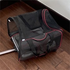 Katziela Rolling Carrier Black & Red Large for small dog, cat, ferret etc 