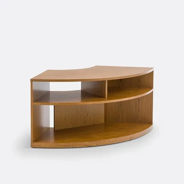 Oak Corner TV Cabinet Unit – Compact, 2 Tier, Modern Media Storage - Image 2 of 4