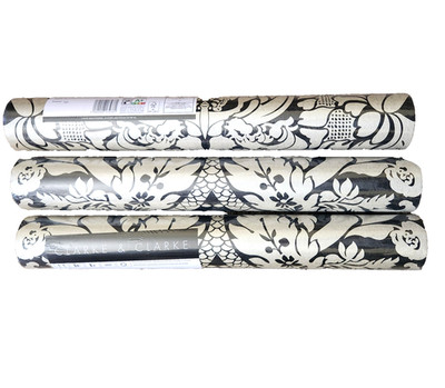 Clarke & Clarke Wallpaper Valentina Ebony W0088/02 Floral - LOT of 3 -  NEW