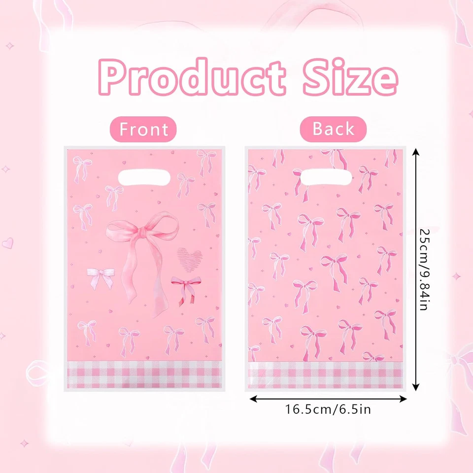 50 Piezas Bolso Rosa Arco Fiesta Regalo, Coqueta Arco Fiesta Favores Bolsas Lindo Rosa Favor Co Foto 2 de 4