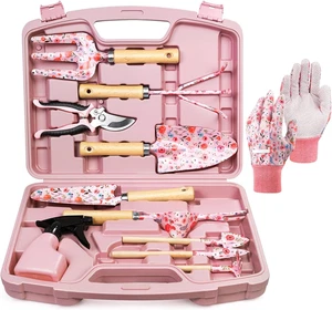 12-Piece Gardening Tools Set, Floral Print Garden Tool Set Gift, Rust-Proof & He